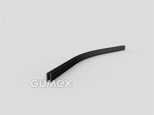 Pryžový profil tvaru "U", 8x4,5/2,5mm, 70°ShA, EPDM, -40°C/+100°C, černý